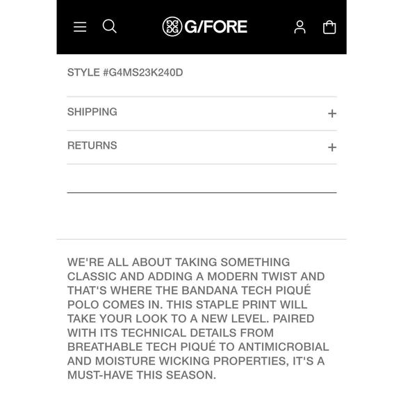 G/FORE Blue Polo Shirt with Geometric Patterns - Picture 7 of 11